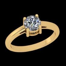 1.20 Ctw VS/SI1 Diamond Prong Set 10K Yellow Gold Solitaire Ring (ALL DIAMOND ARE LAB GROWN )