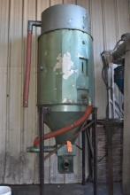 LARGE CYLINDRICAL HOPPER, 10 1/2' TALL OVERALL WITH STAND