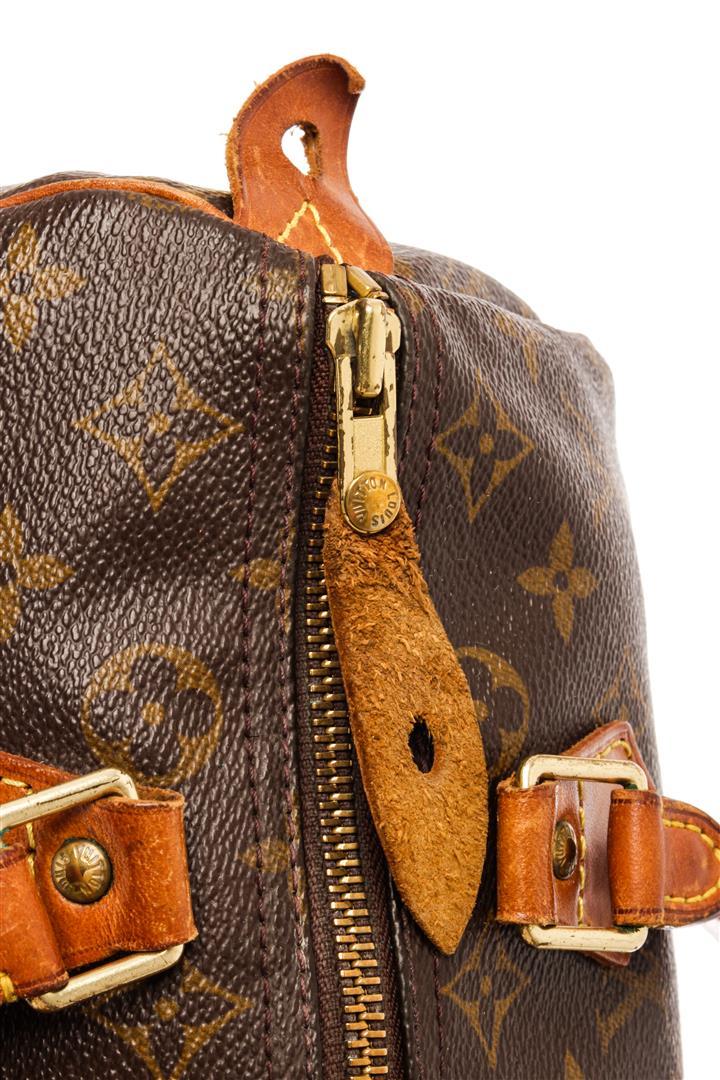 Louis Vuitton Brown Monogram Canvas Leather Speedy 30 Satchel Bag