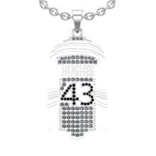 3.50 Ctw Treated Fancy Black Diamond 14K White Gold Cricket theme Pendant Necklace