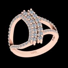 0.95 Ctw SI2/I1 Diamond 14K Rose Gold Engagement Ring
