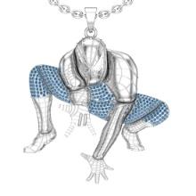 1.25 Ctw Aquamarine Prong Set 14K White Gold marvel characters theme Pendant Necklace