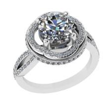 3.28 Ctw SI2/I1 Diamond 4k White Gold Engagement Ring