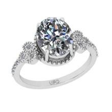 1.61 Ctw IGI Certificate Diamond Set 14K White Gold Engagement Ring