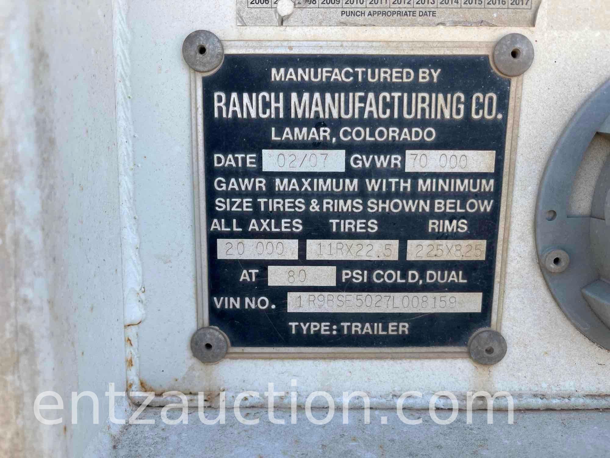 2007 RANCH MANUFACTURING CO. BELLY DUMP,