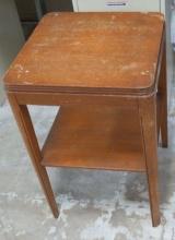 Wood 2 Shelf Short Table, 17"x17"x26"