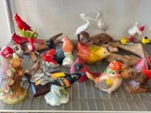 Shelf Lot of Bird Figurines