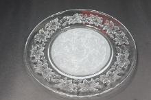 Etched Glass Dinner Platter Set of 4