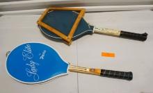 Vintage Wooden Tennis Rackets TAD Lady Elite By Davis,  Regent Bancroft