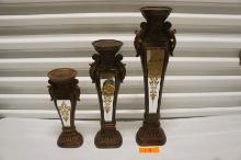 Mid Centry Modern Candle Holder set of 3