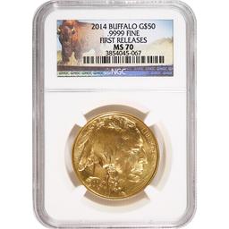 Certified Uncirculated Gold Buffalo 2014 MS70 NGC First Releases