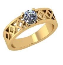 CERTIFIED 1.54 CTW D/VS1 ROUND (LAB GROWN Certified DIAMOND SOLITAIRE RING ) IN 14K YELLOW GOLD