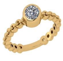 CERTIFIED 1.01 CTW D/VS1 ROUND (LAB GROWN Certified DIAMOND SOLITAIRE RING ) IN 14K YELLOW GOLD