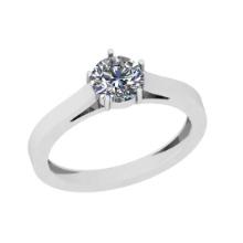 CERTIFIED 0.91 CTW G/VVS1 ROUND (LAB GROWN Certified DIAMOND SOLITAIRE RING ) IN 14K YELLOW GOLD