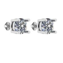 CERTIFIED 2.4 CTW ROUND D/SI1 DIAMOND (LAB GROWN Certified DIAMOND SOLITAIRE EARRINGS ) IN 14K YELLO
