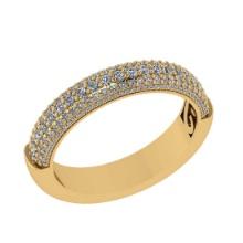 1.10 Ctw SI2/I1 Diamond 14K Yellow Gold Entity Band Ring (ALL DIAMOND ARE LAB GROWN)