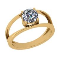 CERTIFIED 0.53 CTW K/VVS1 ROUND (LAB GROWN Certified DIAMOND SOLITAIRE RING ) IN 14K YELLOW GOLD