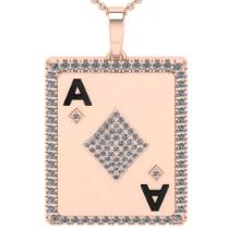 2.81 Ctw VS/SI1 Diamond 14K Rose Gold Poker theme Necklace ALL DIAMOND ARE LAB GROWN