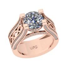 3.18 Ctw VS/SI1 Diamond 14K Rose Gold Engagement Ring(ALL DIAMOND ARE LAB GROWN)
