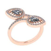 1.35 Ctw VS/SI1 Diamond14K Rose Gold Engagement Ring (ALL DIAMOND ARE LAB GROWN)