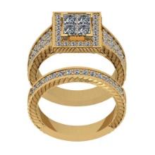 1.87 Ctw VS/SI1 Diamond Style 14K Yellow Gold Engagement Filigree Set Ring ALL DIAMOND ARE LAB GROWN