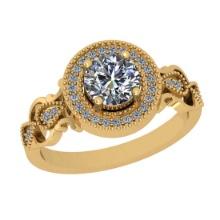 1.16 Ctw VS/SI1 Diamond Style 14K Yellow Gold Engagement Halo Ring ALL DIAMOND ARE LAB GROWN