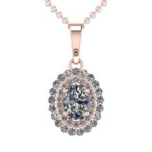 3.49 Ctw VS/SI1 Diamond Prong Set 14K Rose Gold Necklace (ALL DIAMOND ARE LAB GROWN )