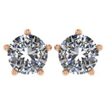 CERTIFIED 1.56 CTW ROUND D/SI2 DIAMOND (LAB GROWN Certified DIAMOND SOLITAIRE EARRINGS ) IN 14K YELL