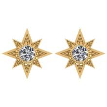 CERTIFIED 1.5 CTW ROUND D/SI2 DIAMOND (LAB GROWN Certified DIAMOND SOLITAIRE EARRINGS ) IN 14K YELLO