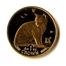 Isle of Man Gold Cat 1 Ounce 1990