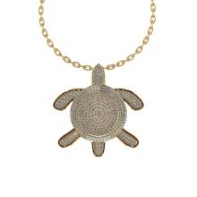 3.55 Ctw VS/SI1 Diamond 14K Yellow Gold Lucky turtle Necklace (ALL LAB GROWN ARE DIAMOND)