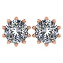 CERTIFIED 2 CTW ROUND K/VVS1 DIAMOND (LAB GROWN Certified DIAMOND SOLITAIRE EARRINGS ) IN 14K YELLOW