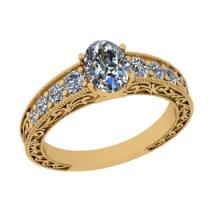 1.35 Ctw VS/SI1 Diamond Style 14K Yellow Gold Engagement Filigree Ring ALL DIAMOND ARE LAB GROWN