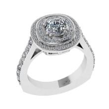 1.55 Ctw VS/SI1 Diamond14K White Gold Engagement Ring (ALL DIAMOND ARE LAB GROWN)