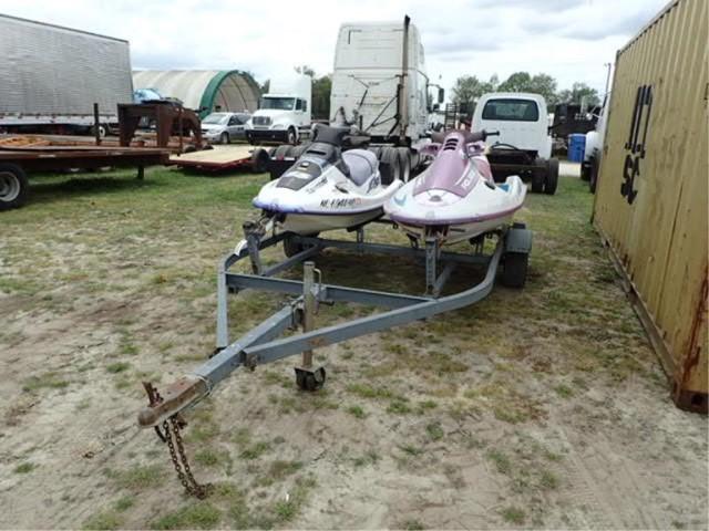 (2) Jet Skis on Galvanized Trailer**