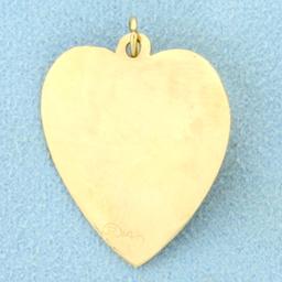 Baby Boy Heart Pendant With Sapphires In 14k Yellow Gold