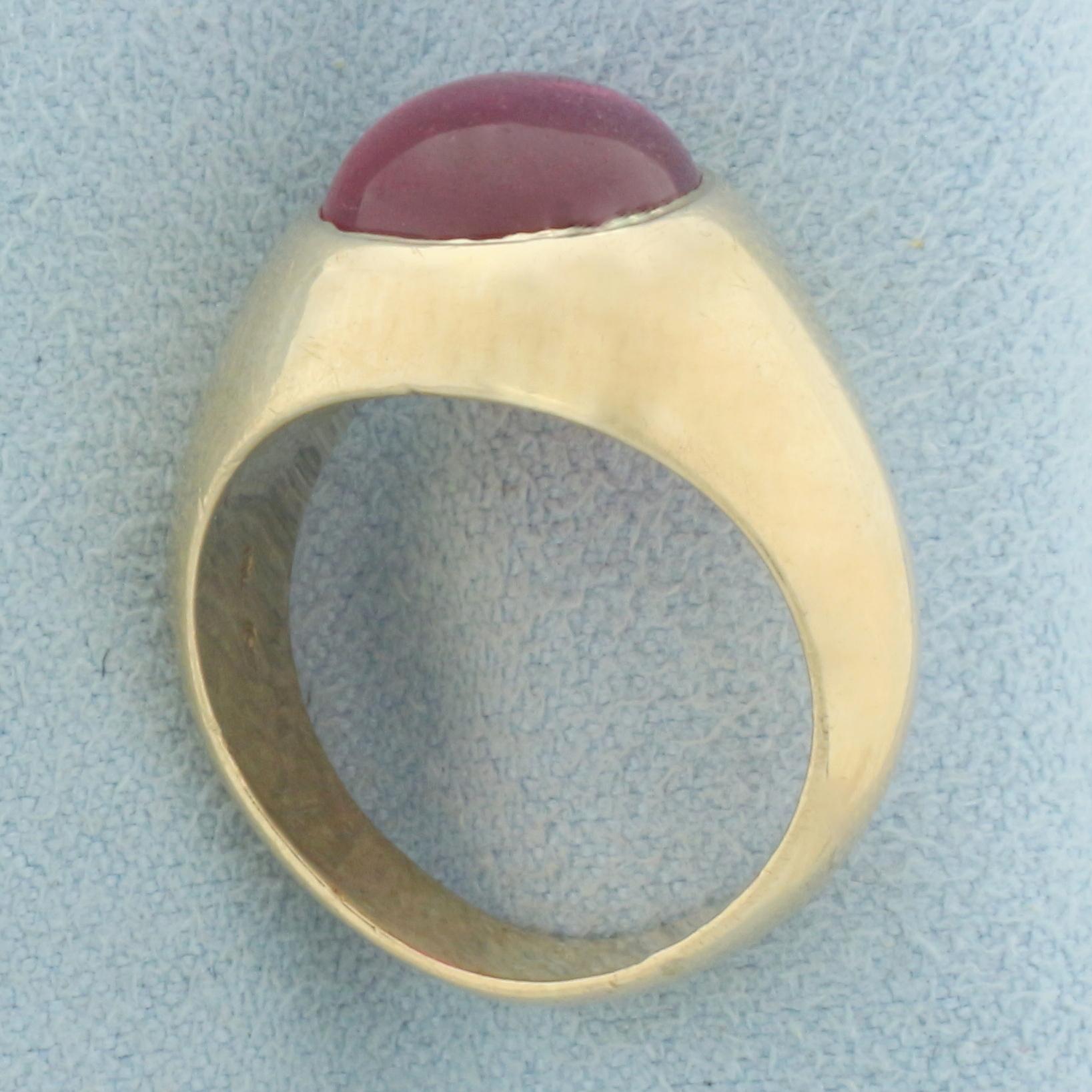 Lab Ruby Ring In 10k Yellow Gold