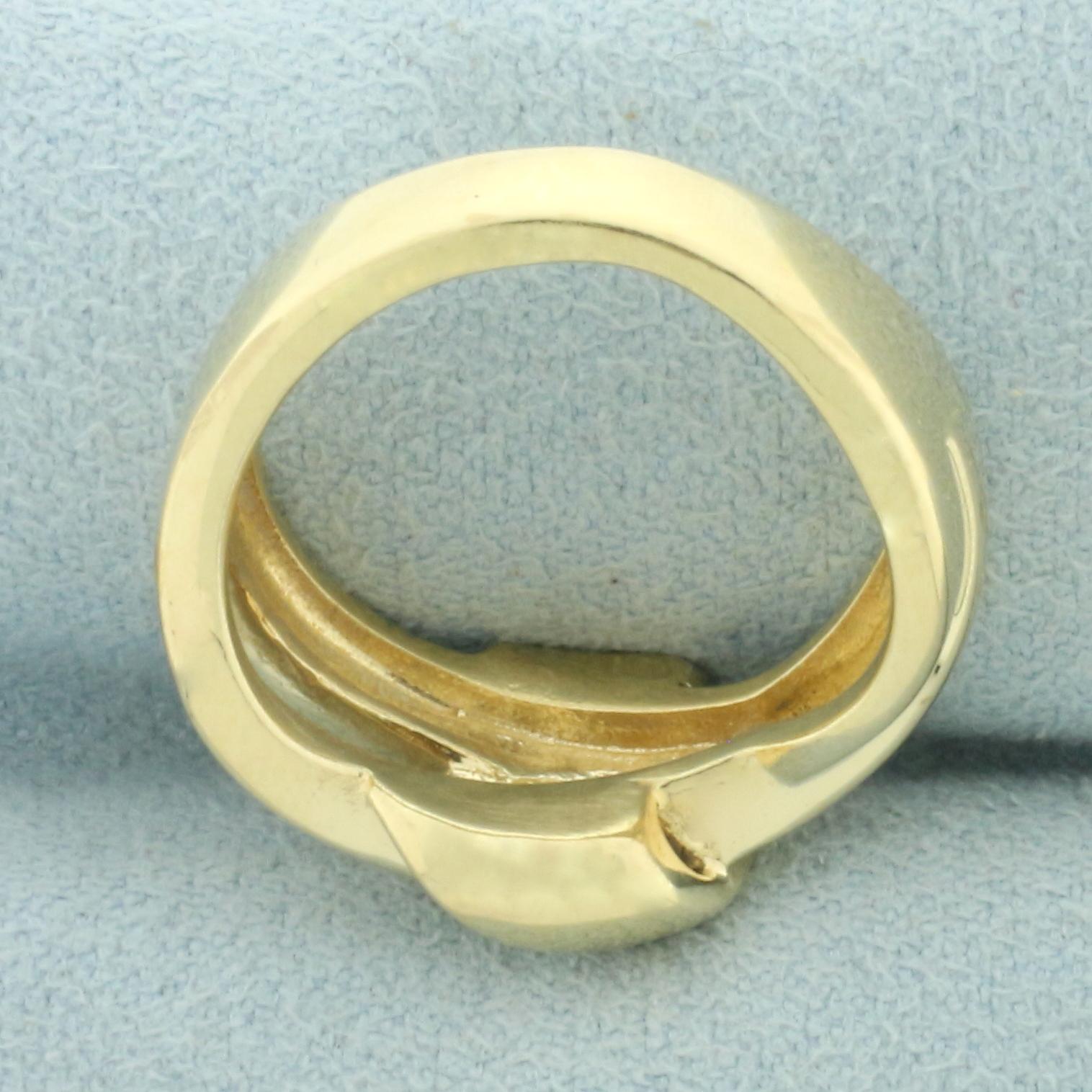 Ribbon Design Ring In 14k Yellow Gold