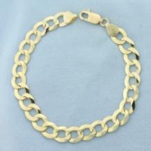 Mens Curb Link Bracelet In 10k Yellow Gold