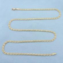Italian 22 Inch Designer Curb Link Chain Necklace In 14k Yellow Gold