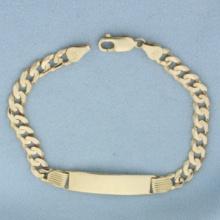Italian Engravable Id Or Medical Bracelet In 14k Yellow Gold