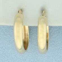 Italian High Polish Hoop Earrings In 14k Yellow Gold