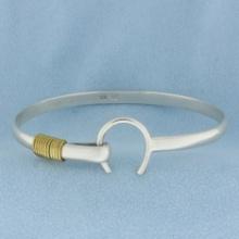 Horseshoe Bangle Bracelet In Sterling Silver