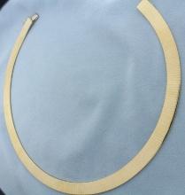 Italian 16 Inch Omega Necklace In 14k Yellow Gold