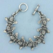 Bee Chain Bracelet In Sterling Silver