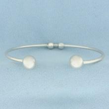 Ball Bead Bangle Bracelet In Sterling Silver