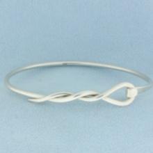 Woven Design Bangle Bracelet In Sterling Silver