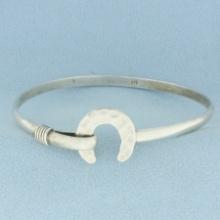 Horseshoe Bangle Bracelet In Sterling Silver