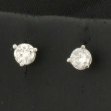 2/5ct Diamond Stud Earrings In Platinum Martini Settings