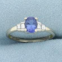 Levian Sapphire And Diamond Ring In 14k White Gold